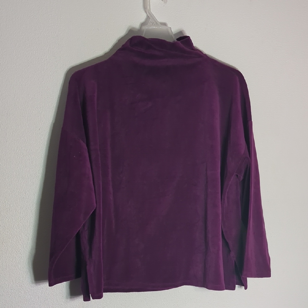 Eileen Fisher Womens Velvet Shirt Organic Cotton Recycled Poly Quiet Luxury 1X